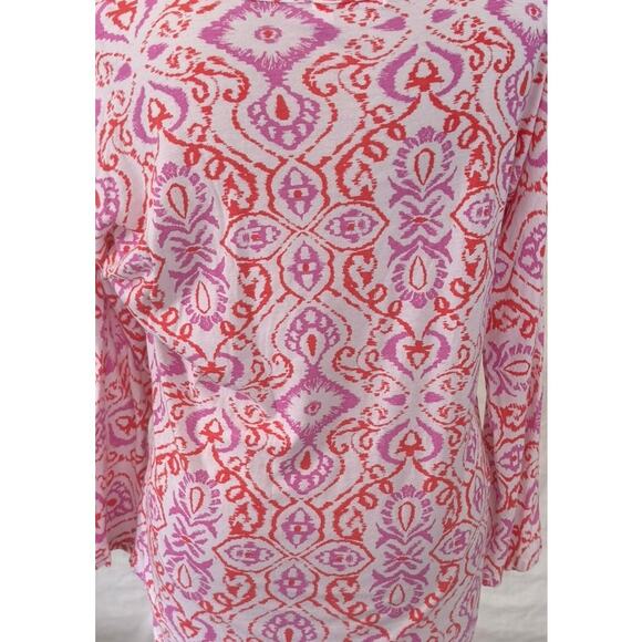 Fresh Produce Small Scoop Neck 3/4 Sleeve Pink Floral Top Modal Cotton - Picture 7 of 8